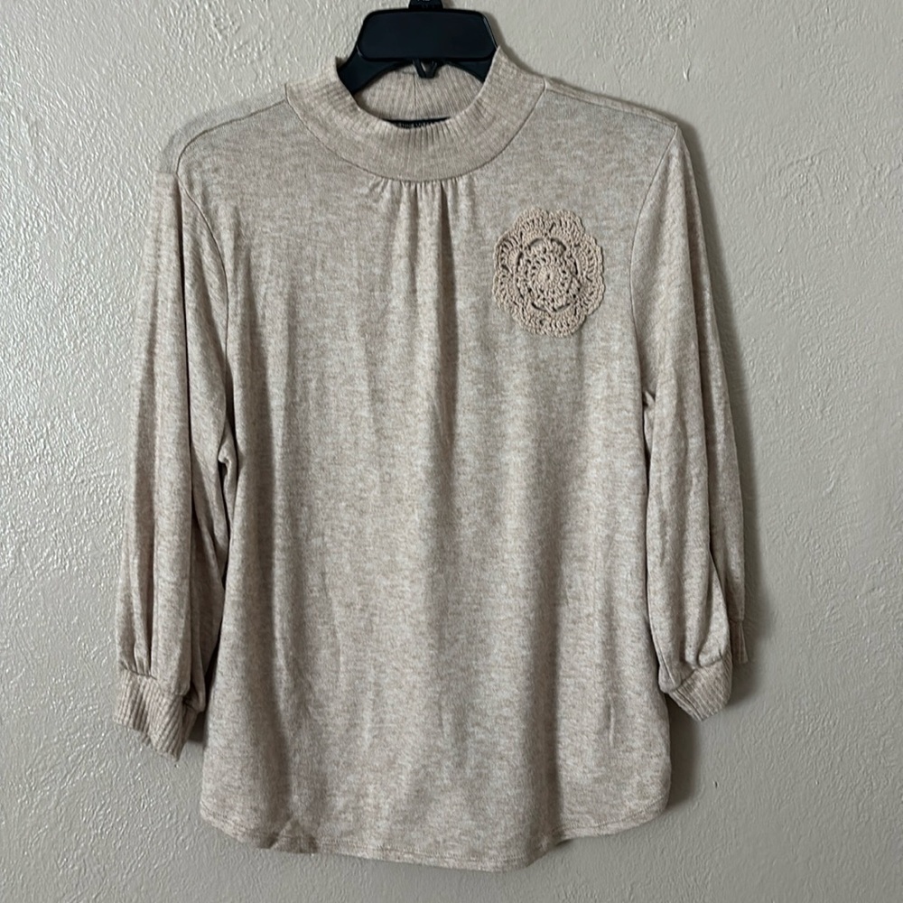 Adrienne Vittadini lightweight Sweater, XL, Oatmeal